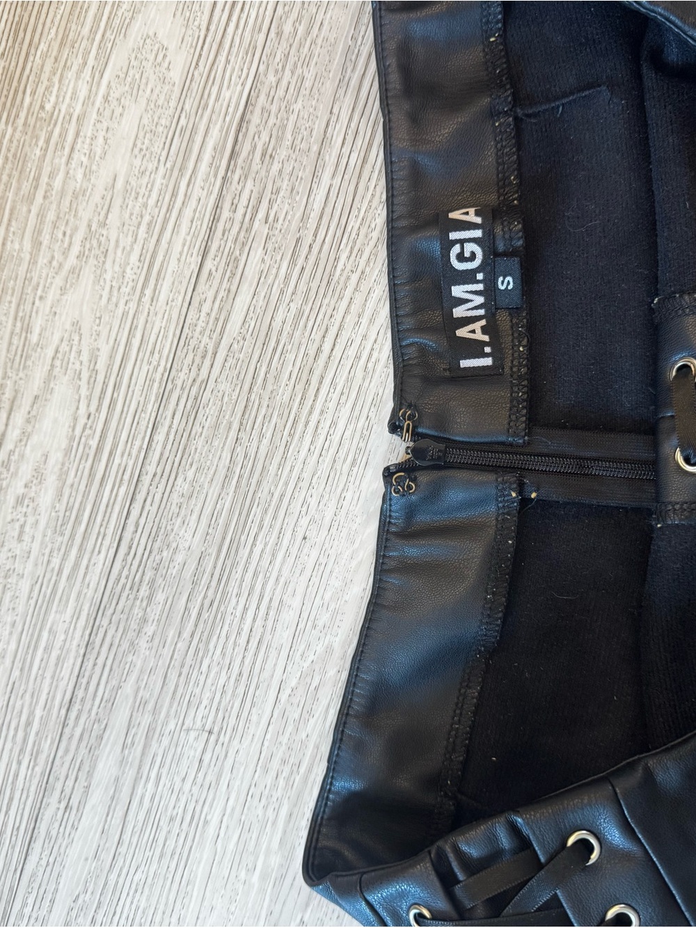 I.AM.GIA Black Faux Leather Shorts - Picture 3 of 3
